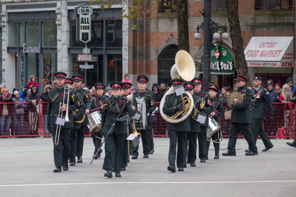 The Band at the Remembrance Day parade in Victory Square, Vancouver, BC