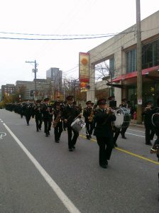 The Band marching with the Regiment at the 2010 Vancouver Remembrance Day parade